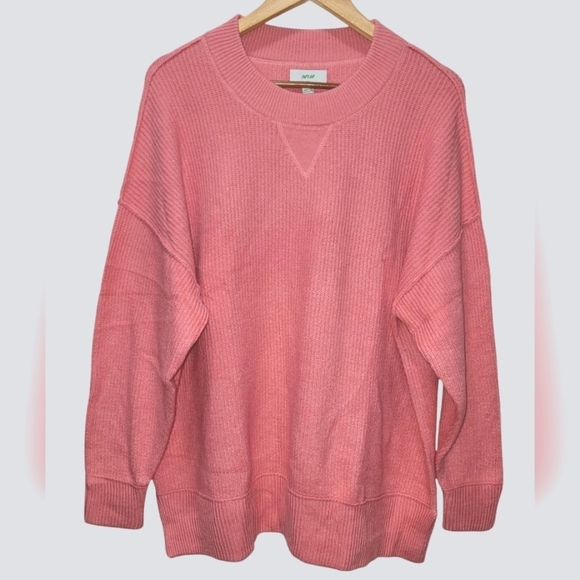 NWT AERIE Crewneck Pullover Ribbed Sweater Oversized Fits Small-1X - Picture 4 of 7